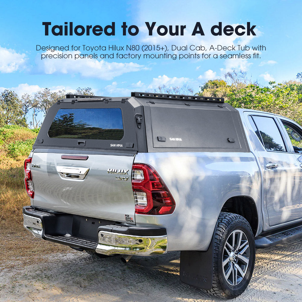 San Hima UTE Steel Canopy For Toyota Hilux N80 2015-On Dual Cab - A Deck Only