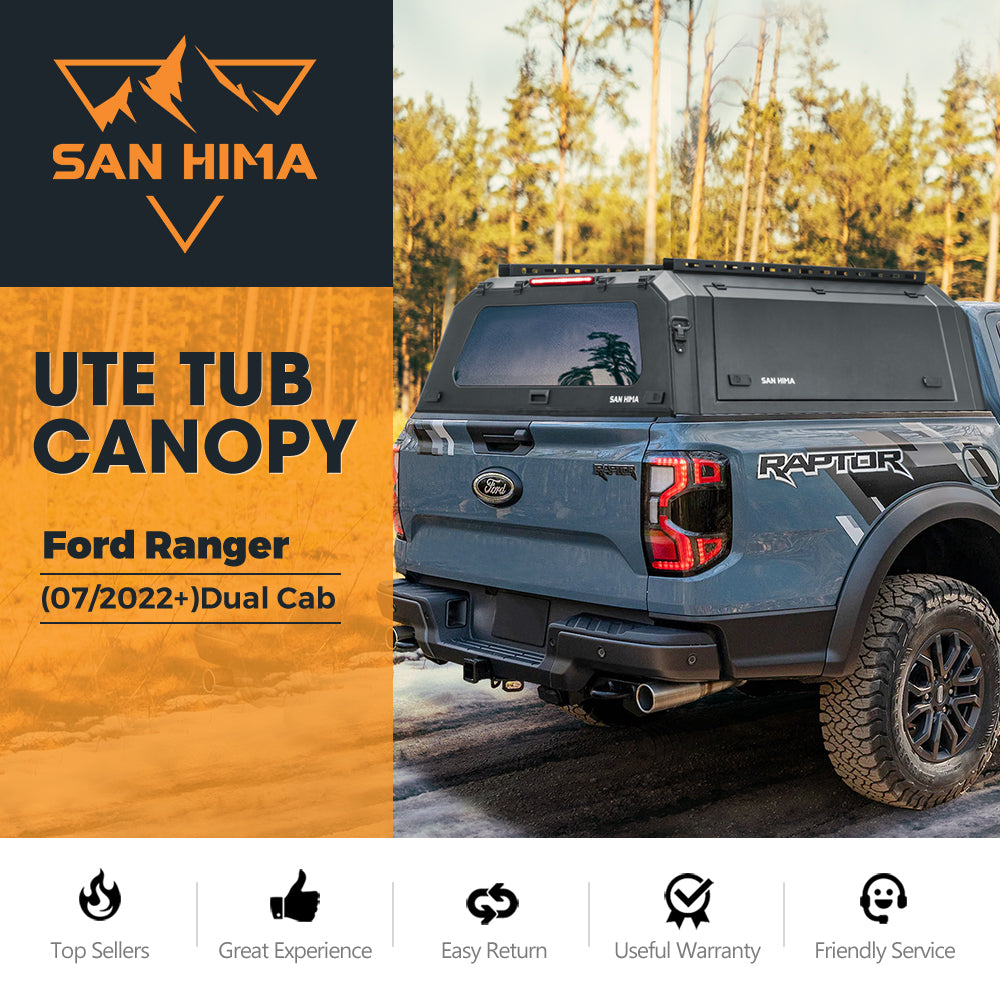 San Hima UTE Steel Canopy For Ford Ranger Next Gen PY 07/2022–On Dual ...