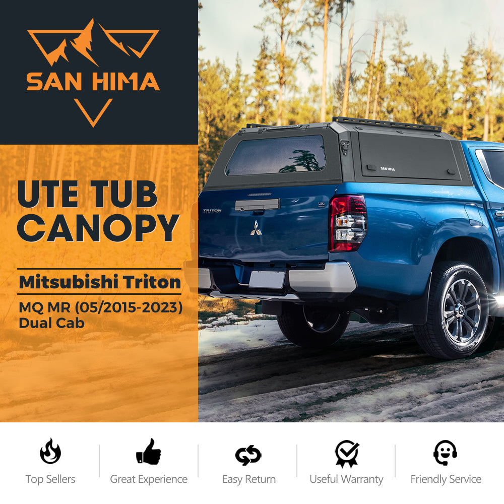 San Hima UTE Steel Canopy For Mitsubishi Triton MQ MR 05/2015-2023 Dual Cab