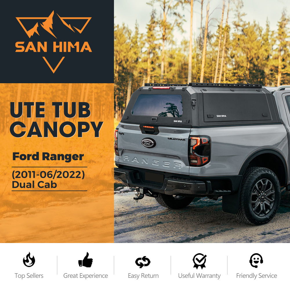 San Hima Ute Steel Canopy For Ford Ranger PX/PX2/PX3 2011-06/2022 Dual Cab