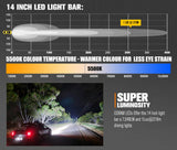 Lightfox Vega Series 14inch Osram LED Light Bar 1Lux @ 319m 7,548 Lumens