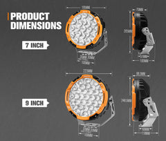 Lightfox 7inch+9inch Osram LED Driving Lights