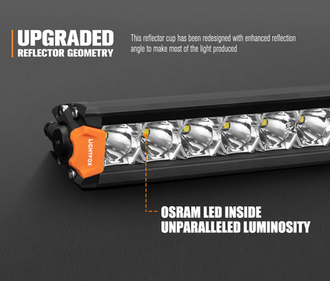 Lightfox Vega Series Pair 8inch Osram LED Light Bar 1Lux @ 606m 8,856