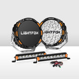Lightfox OSRAM 9inch LED Driving Lights + 8inch LED Light Pods + Wiring Kit