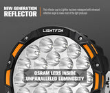 Lightfox OSRAM 9inch LED Driving Lights + 20" Single Row LED Light Bar + Wiring Kit