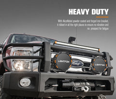 Lightfox OSRAM 9inch LED Driving Lights + 28" Single Row LED Light Bar + Wiring Kit
