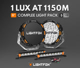 Lightfox OSRAM 9inch LED Driving Lights + 8inch LED Light Pods + Wiring Kit