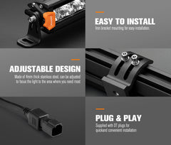 Lightfox OSRAM 9inch LED Driving Lights + 8inch LED Light Pods + Wiring Kit