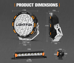 Lightfox OSRAM 9inch LED Driving Lights + 8inch LED Light Pods + Wiring Kit