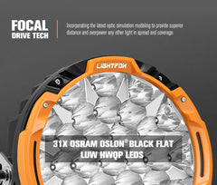 Lightfox Osram 9" LED Driving Lights + 28" Single Row LED Light Bar w/ Wiring Kit