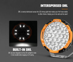 Lightfox Osram 9" LED Driving Lights + 28" Single Row LED Light Bar w/ Wiring Kit