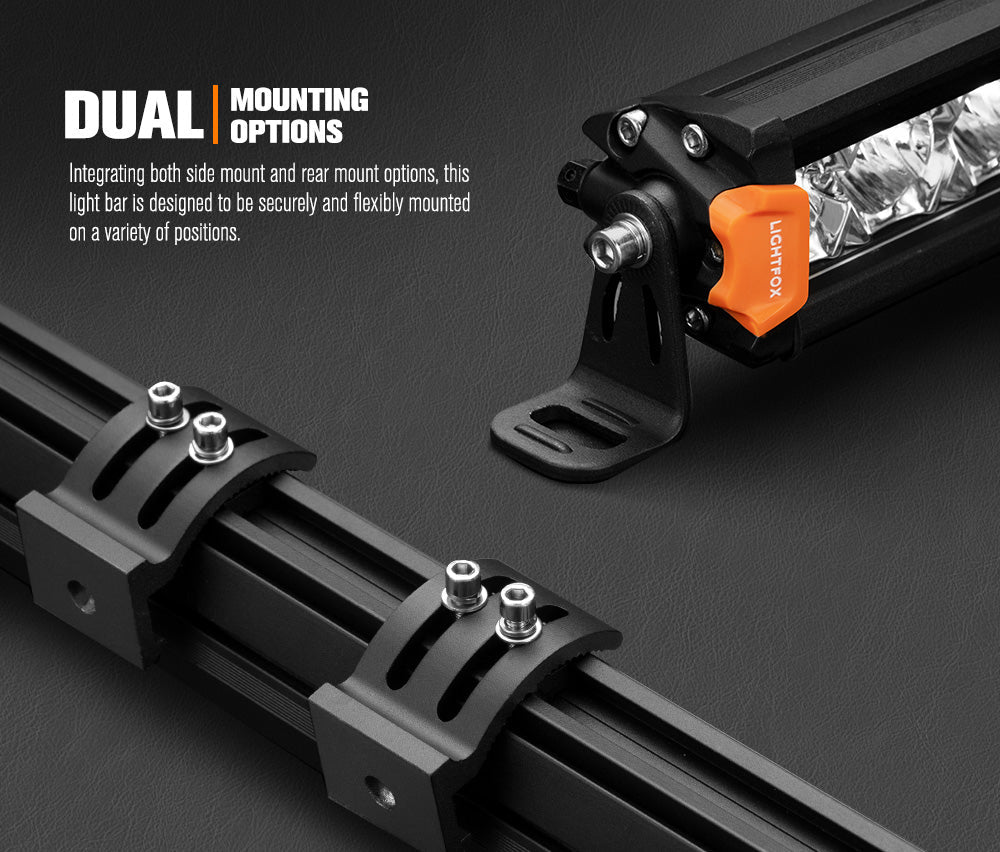 Lightfox Osram 9" LED Driving Lights + 28" Single Row LED Light Bar w/ Wiring Kit
