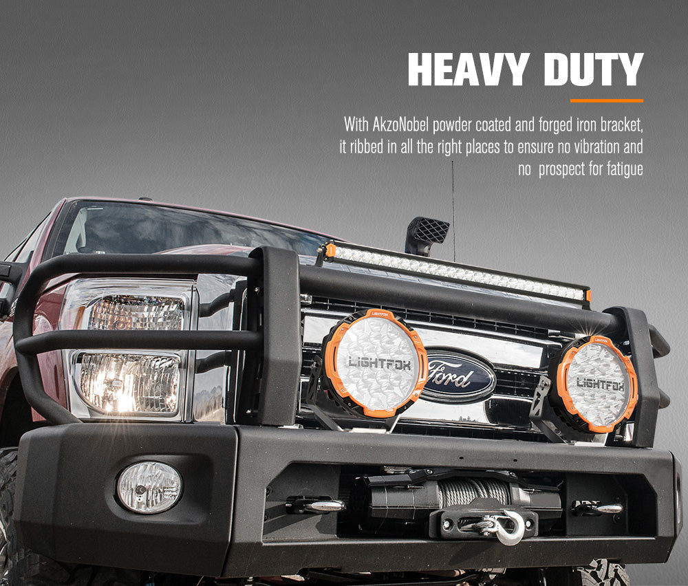 Lightfox Osram 9" LED Driving Lights + 28" Single Row LED Light Bar w/ Wiring Kit