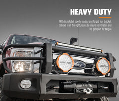 Lightfox Osram 9" LED Driving Lights + 28" Single Row LED Light Bar w/ Wiring Kit