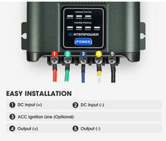 Atem Power 12V 30A DC to DC Battery Charger System Kit Isolator Dual Battery