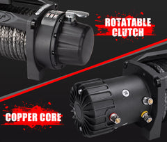 Fieryred 12V 13000LBS Electric Winch With Synthetic Rope