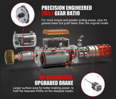 Fieryred 12V 13000LBS Electric Winch With Synthetic Rope