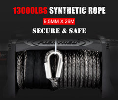 Fieryred 12V 13000LBS Electric Winch With Synthetic Rope