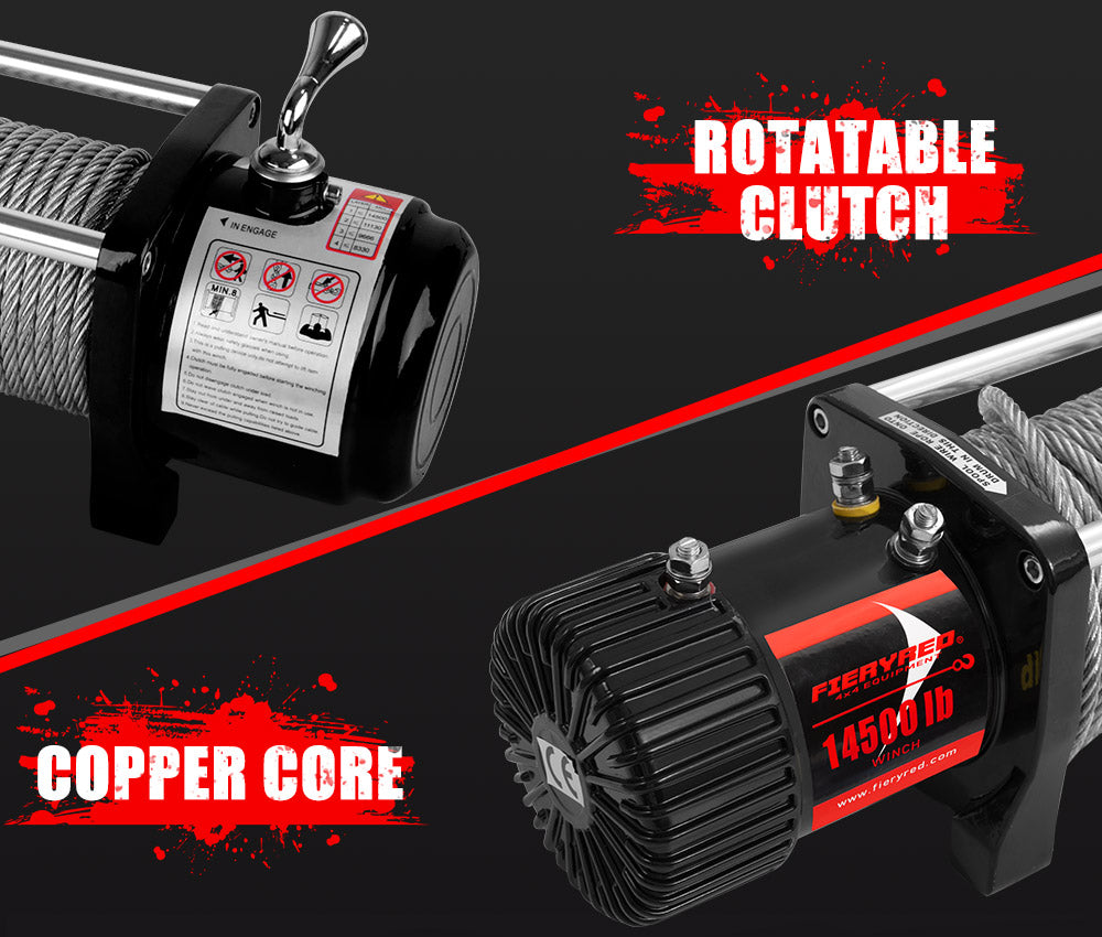 Fieryred Wireless 14500LBS 12V Electric Winch + Mount Plate 4WD Warehouse