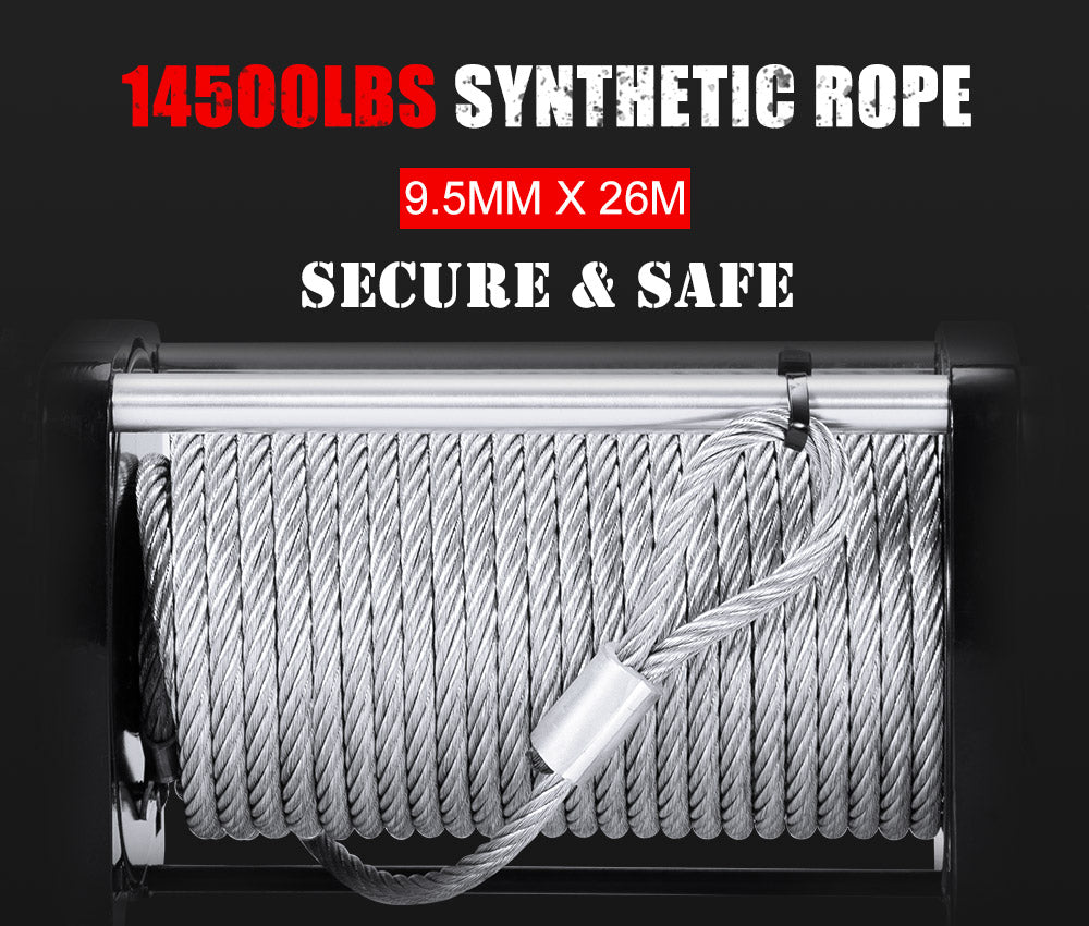 Fieryred Wireless 14500LBS 12V Electric Winch + Mount Plate 4WD Warehouse