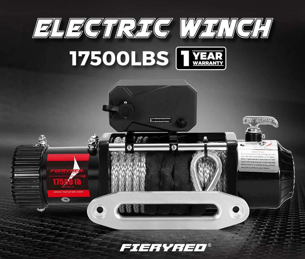 Fieryred 17500LBS Winch Wireless Synthetic Rope 12V Remote Atv 4WD