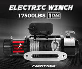 Fieryred 17500LBS Winch Wireless Synthetic Rope 12V Remote Atv 4WD