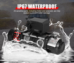 Fieryred 17500LBS Winch Wireless Synthetic Rope 12V Remote Atv 4WD