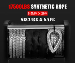 Fieryred 17500LBS Winch Wireless Synthetic Rope 12V Remote Atv 4WD