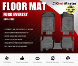 Kiwi Master 3D TPE Car Floor Mats Fit Ford Everest 2015-2022