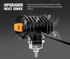 Lightfox Pair 4inch Osram LED Work Lights 1Lux @ 393m 4,600Lumens