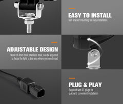 Lightfox Pair 4inch Osram LED Work Lights 1Lux @ 393m 4,600Lumens