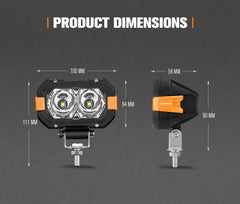 Lightfox Pair 4inch Osram LED Work Lights 1Lux @ 393m 4,600Lumens