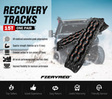 Fieryred Recovery Tracks 15 Tons Black + Mounting Pins Truck Roof Rack Sand Mud