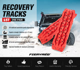 Fieryred Recovery Tracks 15 Tons Red + Mounting Pins Truck Roof Rack Sand Mud