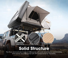 SAN HIMA Jervis Roof Top Tent Hardshell Side Opening King Size Camping 4x4WD